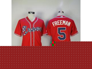 Atlanta Braves 5 Freddie Freeman Baseball Jersey Red