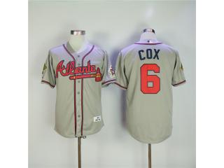 Atlanta Braves 6 Bobby Cox Baseball Jersey Gray Retro