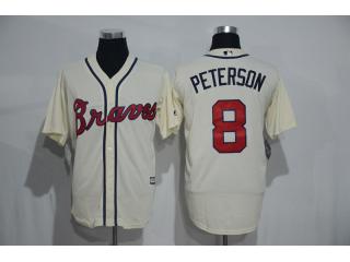 Atlanta Braves 8 Jace Peterson Baseball Jersey Beige