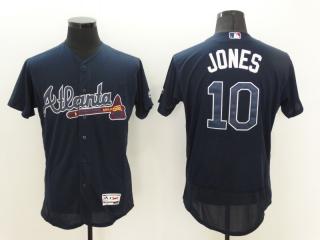 Atlanta Braves 10 Chipper Jones Flexbase Baseball Jersey Navy Blue