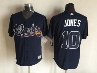 Atlanta Braves 10 Chipper Jones Baseball Jersey Navy Blue