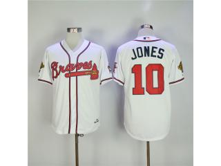 Atlanta Braves 10 Chipper Jones Baseball Jersey White Retro 1