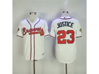 Atlanta Braves 23 David Justice Baseball Jersey White Retro