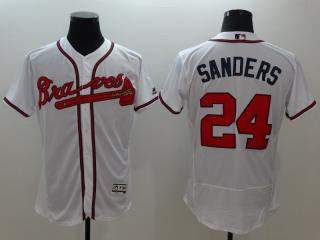 Atlanta Braves 24 Deion Sanders Flexbase Baseball Jersey White
