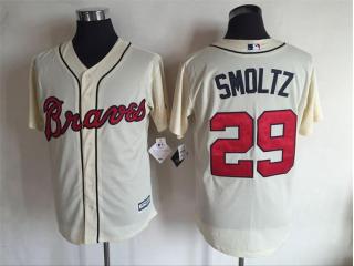 Atlanta Braves 29 John Smoltz Baseball Jersey Beige