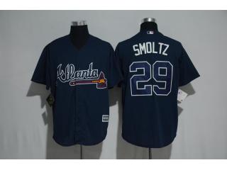 Atlanta Braves 29 John Smoltz Baseball Jersey Navy Blue