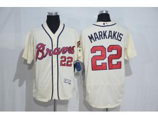 Atlanta Braves 22 Nick Markakis Flexbase Baseball Jersey Beige