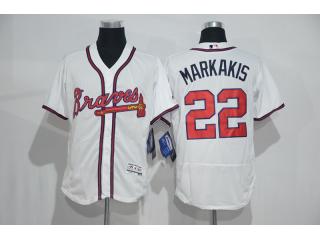 Atlanta Braves 22 Nick Markakis Flexbase Baseball Jersey White