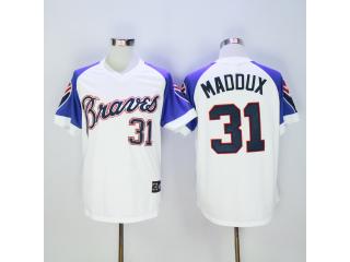 Atlanta Braves 31 Greg Maddux Baseball Jersey White