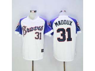 Atlanta Braves 31 Greg Maddux Baseball Jersey White