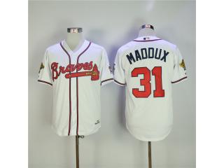 Atlanta Braves 31 Greg Maddux Baseball Jersey White Retro