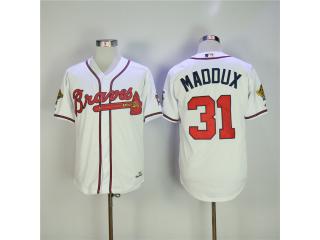 Atlanta Braves 31 Greg Maddux Baseball Jersey White Retro