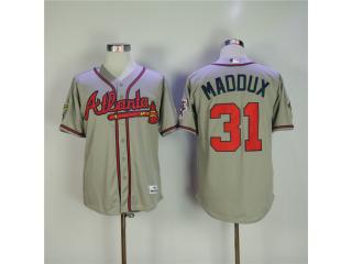 Atlanta Braves 31 Greg Maddux Baseball Jersey Gray Retro