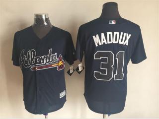 Atlanta Braves 31 Greg Maddux Baseball Jersey Navy Blue