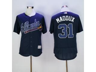 Atlanta Braves 31 Greg Maddux Flexbase Baseball Jersey Navy Blue