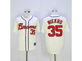 Atlanta Braves 35 Phil Niekro Baseball Jersey Beige