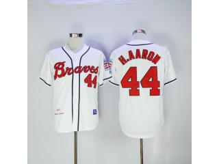 Atlanta Braves 44 Hank Aaron Baseball Jersey White Retro