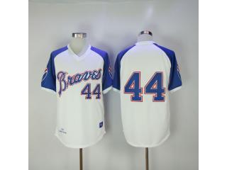 Atlanta Braves 44 Hank Aaron Baseball Jersey White Retro