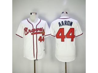 Atlanta Braves 44 Hank Aaron Baseball Jersey White Retro