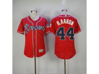 Atlanta Braves 44 Hank Aaron Flexbase Baseball Jersey Red