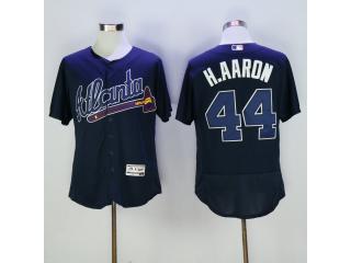 Atlanta Braves 44 Hank Aaron Flexbase Baseball Jersey Navy Blue