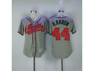 Atlanta Braves 44 Hank Aaron Flexbase Baseball Jersey Gray