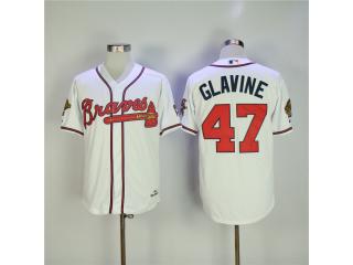 Atlanta Braves 47 Tom Glavine Baseball Jersey White Retro