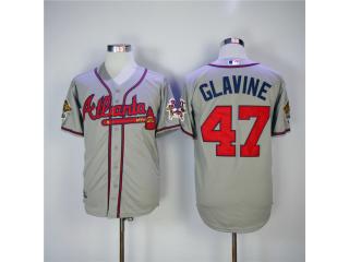 Atlanta Braves 47 Tom Glavine Baseball Jersey Gray Retro