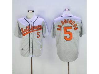 Baltimore Orioles 5 Brooks Robinson Baseball Jersey Gray