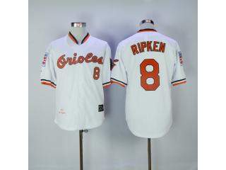 Baltimore Orioles 8 Cal Ripken Baseball Jersey White Retro 1