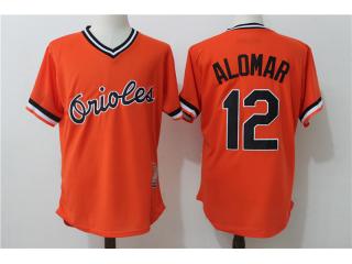 Baltimore Orioles 12 Roberto Alomar Baseball Jersey Orange Retro