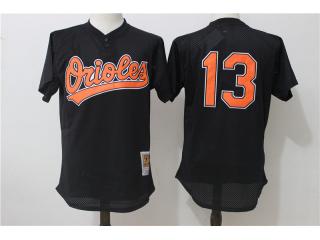 Baltimore Orioles 13 Manny Machado Baseball Jersey Black Retro mesh