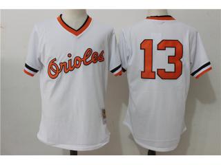 Baltimore Orioles 13 Manny Machado Baseball Jersey White Retro mesh