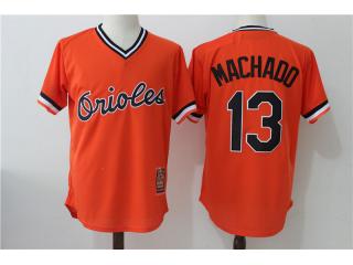 Baltimore Orioles 13 Manny Machado Baseball Jersey Orange Retro