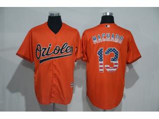 Baltimore Orioles 13 Manny Machado Baseball Jersey Orange flag version