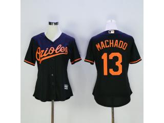 Women Baltimore Orioles 13 Manny Machado Baseball Jersey Black