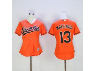 Women Baltimore Orioles 13 Manny Machado Baseball Jersey Orange