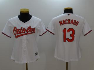 Women Baltimore Orioles 13 Manny Machado Baseball Jersey White