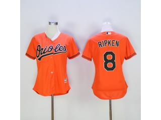Women Baltimore Orioles 8 Cal Ripken Baseball Jersey Orange