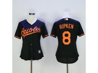 Women Baltimore Orioles 8 Cal Ripken Baseball Jersey Black