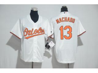 Youth Baltimore Orioles 13 Manny Machado Baseball Jersey White