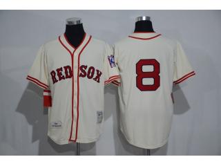 Boston Red Sox 8 Carl Yastrzemski Baseball Jersey Beige