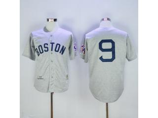 Boston Red Sox 9 Ted Williams Baseball Jersey Gray