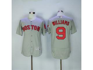 Boston Red Sox 9 Ted Williams Flexbase Baseball Jersey Gray