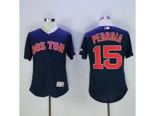 Boston Red Sox 15 Dustin Pedroia Flexbase Baseball Jersey Navy Blue