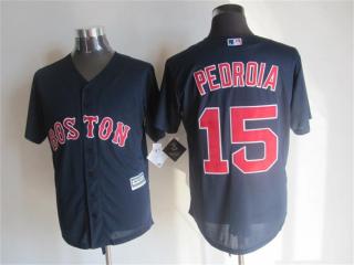 Boston Red Sox 15 Dustin Pedroia Baseball Jersey Navy Blue