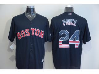Boston Red Sox 24 David Price Baseball Jersey Navy Blue flag version