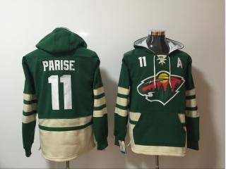 2018 Classic Minnesota Wild 11 Zach Parise Ice Hoodies Hockey Jersey Green