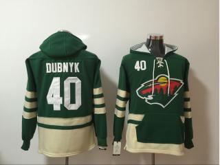 2018 Classic Minnesota Wild 40 Devan Dubnyk Ice Hoodies Hockey Jersey Green