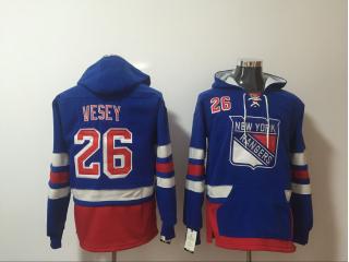 2018 Classic New York Rangers 26 Jimmy Vesey Ice Hoodies Hockey Jersey Blue
